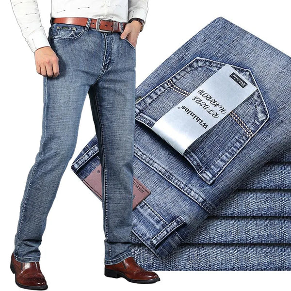 Male All-match Trousers Four Season Business Casual Jeans