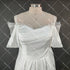 Customized Illusion Tulle Off Shoulder Lace Wedding Gowns A Line Long Sleeves Ruched Satin Bridal Dress