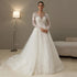 Luxury Long Sleeves Wedding Dresses with Pearls and Lace