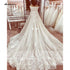Princess Lace Wedding Dress Bridal Customized Spaghetti Straps Chapel Train Tulle Gown
