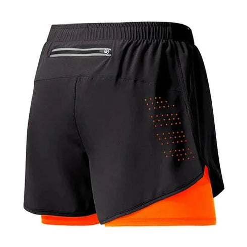 Men Fitness Built-in Pocket Sports Shorts 2 In 1 Quick Dry Outdoor Running