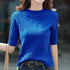 Half Turtleneck Ice Silk T-shirt Women's Sweater Mid-sleeved Temperament Versatile Top Fashionable Inner Wear Summer New Style