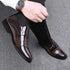 Fashionable PU Leather Slip On Formal Shoes for Men Elegant Business Casual Footwear