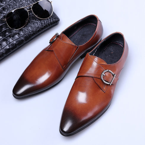 Trendy Men's Oxford Dress Shoes with Buckle Straps - Perfect Formal Footwear for Weddings and Business Occasions in Big Sizes