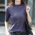 Half Turtleneck Ice Silk T-shirt Women's Sweater Mid-sleeved Temperament Versatile Top Fashionable Inner Wear Summer New Style