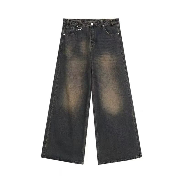 Baggy Denim Jeans Mens Jeans Loose Wide Leg Casual Trousers