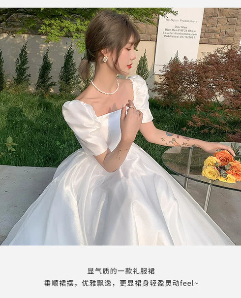 White Sweat Princess Wedding Dress for Banquet Ball Prom