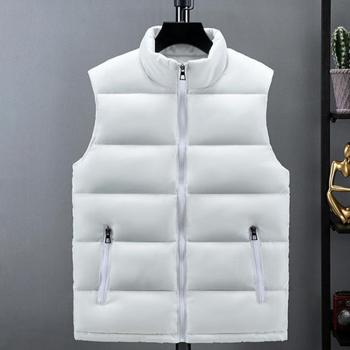 Men's Thermal Sleeveless Padded Vest - Casual Outdoor Body Warmer for Hiking and Winter Wear, Stylish and Functional Down Cotton Jacket, Windproof Design, Perfect for Autumn and Winter Adventures