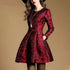 Autumn Long Sleeve Jacquard Dress Casual Party A-line Style