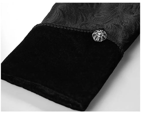 Gothic Men's Steampunk Vintage Prince Tuxedo Windbreaker Coat for Medieval Renaissance Role-Playing and Partys – Exquisite Victorian Edwardian Jacket with Floral Appliques and Turtleneck Design