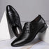 Elegant Lace-up White Leather Men's Formal Business Shoes with Pointed Toe