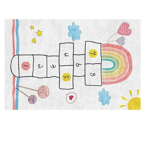 Children's Play Hopscotch Carpet for Living Room Decor Large Area Rugs and Crawling Floor Mat
