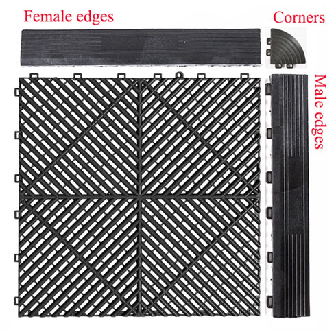 Plastic Interlocking Garage Flooring Tiles for Drainage Solution