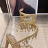 Elegant Crystal Tassel Stiletto Sandals Women Heels