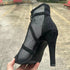 Sexy High Heels Hollow Mesh Sandals for Summer Fashion Comfort Peep Toe Stilettos Jazz Dance Female Shoes Plus Size