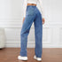 Denim Jeans Women Straight Pants High Waist Loose Basics Ankle Length Y2k Streetwear Slight Stretch
