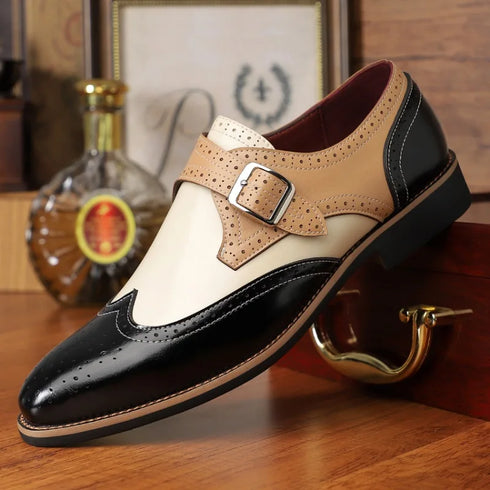 Elegant Handcrafted Men's Oxford Shoes - Luxury Leather Brogue Dress Shoe for Business and Formal Occasions, Perfect for Office Wear