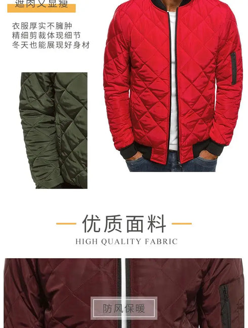 Lightweight Cotton Jacket for Men - Vintage Style Baseball Collar Outerwear with Long Sleeves, Perfect for Autumn and Winter Casual Wear