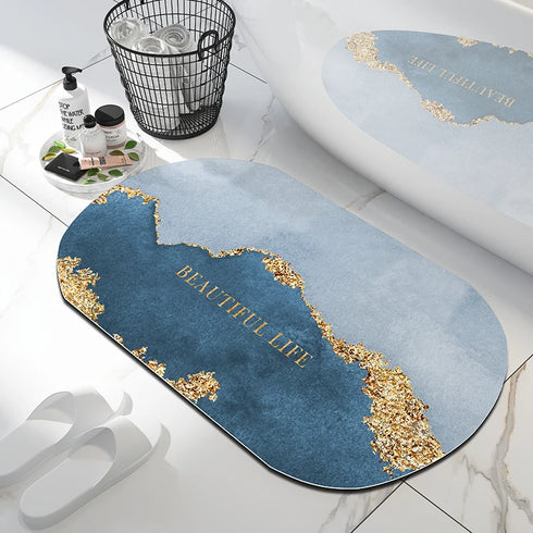 Luxury Nordic Diatomite Bath Mat Anti Slip Super Absorbent Quick Dry Floor Mat