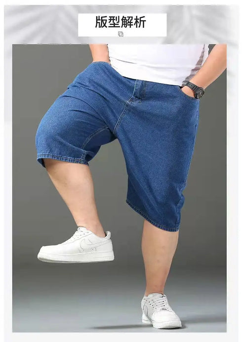 Summer Big Size Men Essentials Oversize Denim Shorts Casual Jorts