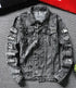 Men's Slim Fit Ripped Denim Jacket with Print for Hip Hop Style - Trendy Outerwear for Dance and Casual Wear