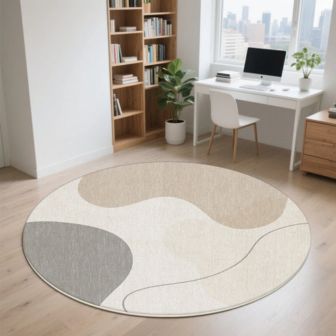 Modern Style Round Carpet Thickened Anti Slip Mat Soft Fluffy Decor Rug