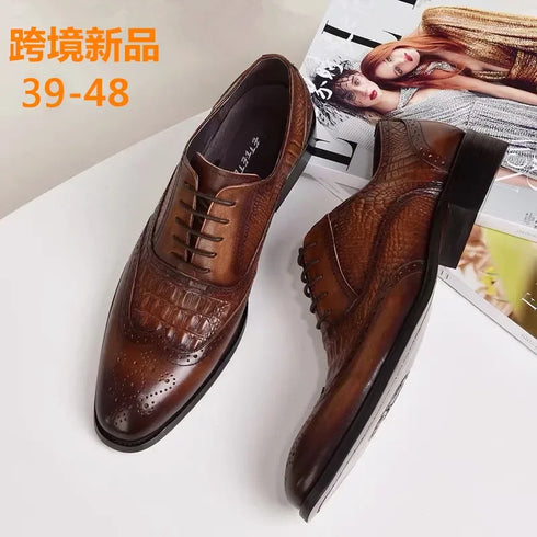 Elegant Men's Oxford Leather Shoes for Office Wear - Comfortable, Wear-Resistant, and Stylish Casual Footwear for Formal Occasions