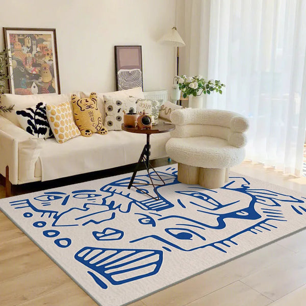 Geometric Irregular Lines Large Area Living Room Carpet Soft Fluffy Bedroom Rug Modern Home Decoration