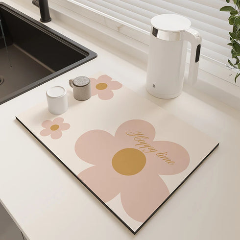 Solid Kitchen Super Absorbent Dish Drying Mats Non-Slip Draining Pads Quick Dry Tableware Accessories
