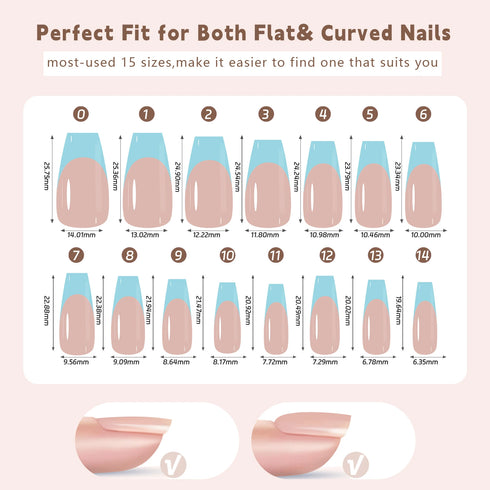 150Pcs Coffin Almond French False Nails Set - Reusable Acrylic Press On Nail Tips for Effortless Style and Glamour