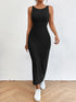 Solid Backless Tank Dress for Women - Summer Sleeveless Knitted Midi Dress