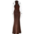 JULISSA MO Satin Sexy Hollow Out Maxi Dress for Elegant Parties