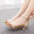 Elegant Beaded Open-Toe Sandals with Thin Heels for Weddings and Parties