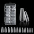 120Pcs Clear Frosted Stiletto, Almond, and Square Fake Nails - Full Coverage Gel X Coffin Manicure Tips for Stunning Autumn Nails