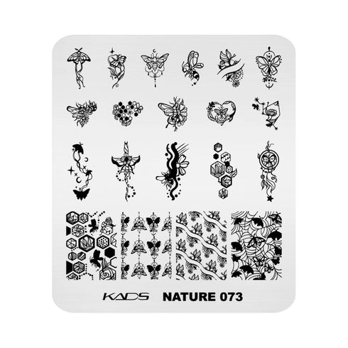 Nature-Inspired Nail Art Stamping Plate - Stainless Steel DIY Manicure Tool with Leaf and Umbrella Patterns for Stunning Nail Designs