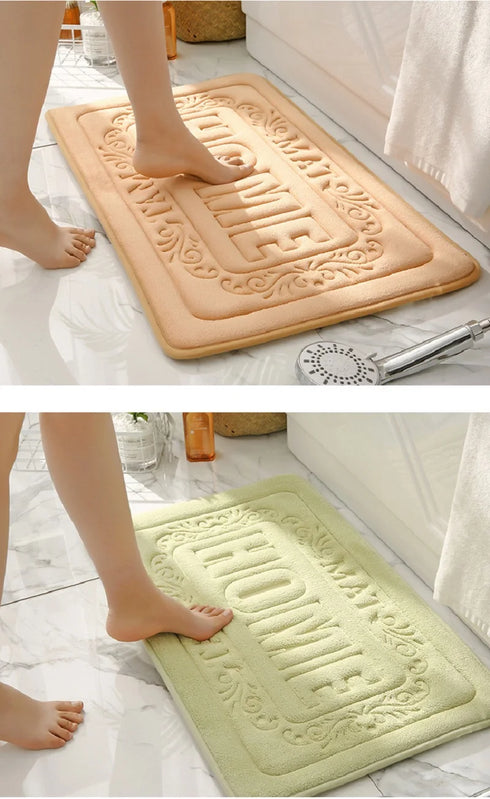Rectangle Bath Mat Non-Slip Foam Rug for Bathroom and Kitchen