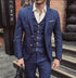 Slim Fit Men's Three Piece Suit with Vest and Trousers for Wedding