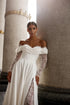 Princess Off The Shoulder Long Sleeves Sweetheart Lace Applique Boho Beach A Line Wedding Dresses