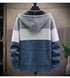 Men's Fleece Knit Sweater Coat with Stripes - Stylish Casual Jackets and Hoodies for Winter and Autumn, Thick Warm Windbreaker Pullovers for Everyday Wear