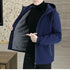 Comfortable and Stylish Men’s Fleece Lined Casual Windbreaker Jacket - Perfect for Autumn and Winter Outdoor Adventures