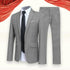 1 Set Men Jacket Pants Solid Color Turndown Collar Slim Fit Business Suit Set for Wedding Office