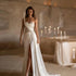 Boho Lace Mermaid Backless Sleeveless Floor-Length Dress Wedding Dress With Floral Appliques
