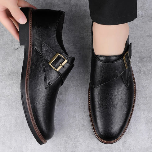 Fashionable Men's Pointed Banquet Business Wedding Shoes Casual Leather Footwear