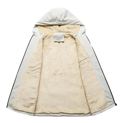 Men's Winter Warm Padded Jackets - Stylish Hooded Coats for Casual Wear, Fleece Lined Thermal Windbreakers, Perfect for Mountain Skiing and Outdoor Activities