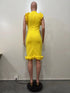 Elegant Ruffle Evening Dress Solid Selvedge High Waist Midi Dresses