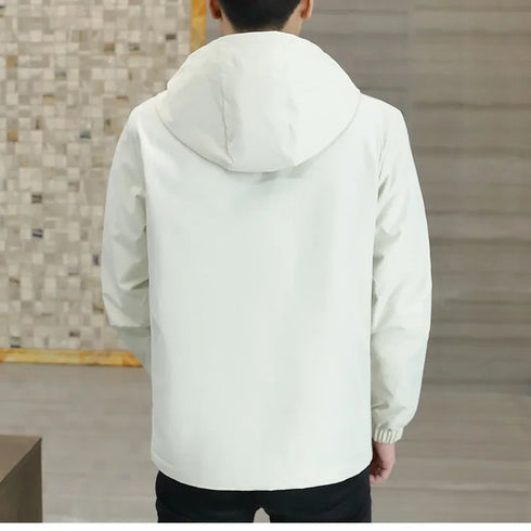 Comfortable and Stylish Men’s Fleece Lined Casual Windbreaker Jacket - Perfect for Autumn and Winter Outdoor Adventures