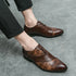 Luxury Handmade Crocodile Skin Derby Shoes for Men - Pointed Toe Lace-up Formal Business Footwear for Office & Career