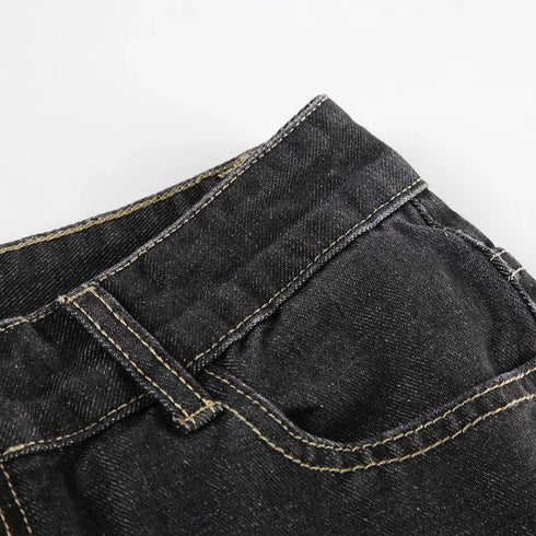 Floral Embroidery Vintage Low Rise Flared Jeans Women