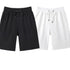 Summer Fashion Cotton Men Casual Shorts Drawstring Waist Comfortable Knee Length