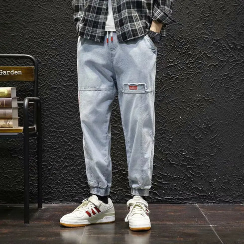 Comfortable Elastic Waist Harem Cargo Pants for Men - Stylish Streetwear Joggers Perfect for Casual Spring and Autumn Outfits